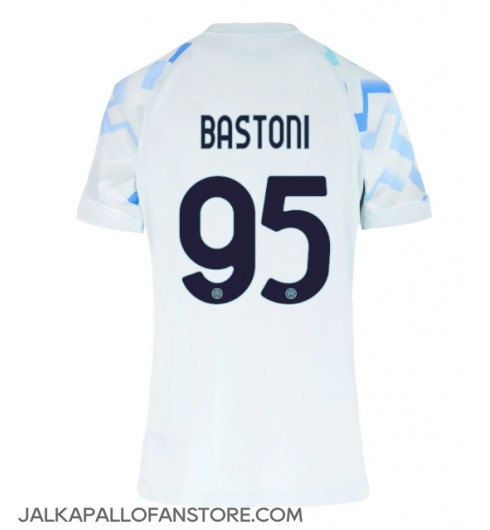Inter Milan Alessandro Bastoni #95 Vieraspaita Naisten 2025-26 Lyhythihainen Inter Milan Alessandro Bastoni #95 Vieraspaita Naisten 2025-26 Lyhythihainen